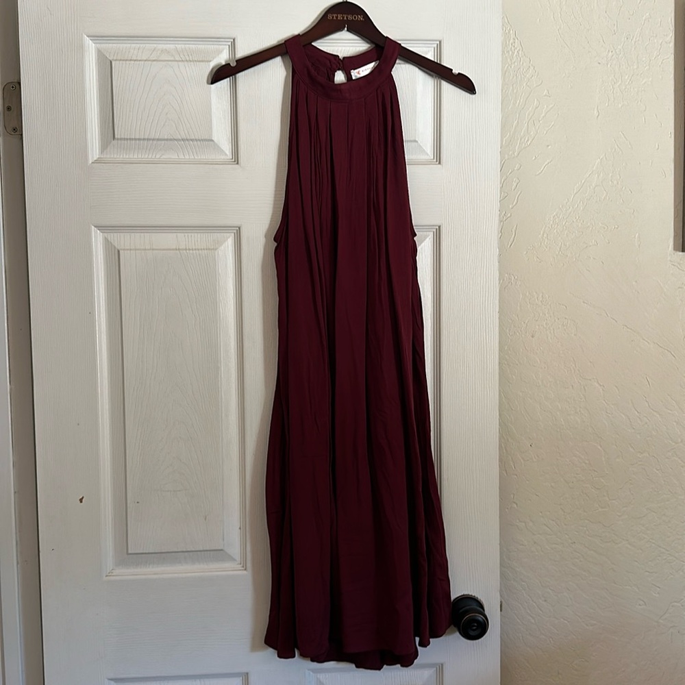 High neck mid length dress
